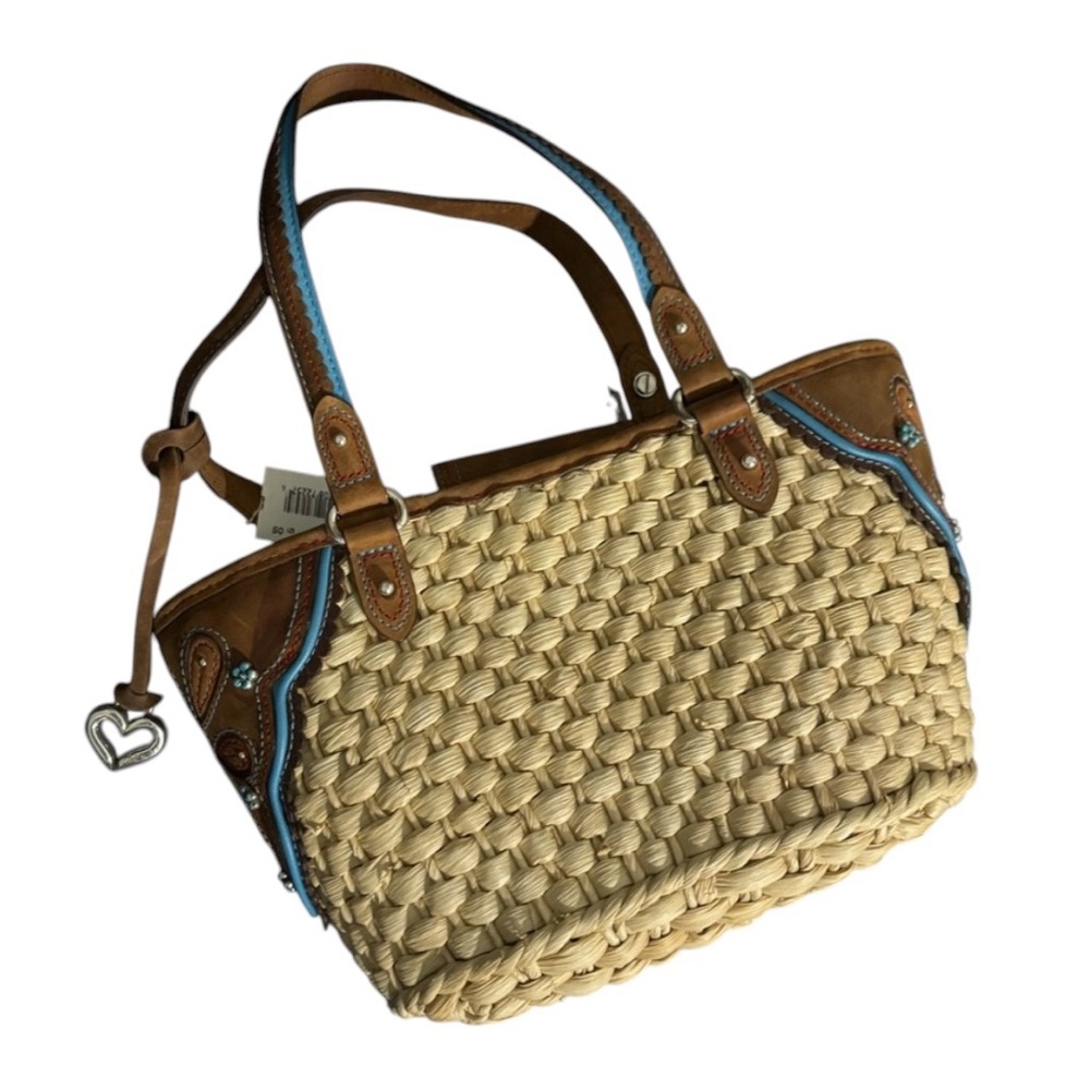 Brighton Straw Basket Weave & Leather with strap